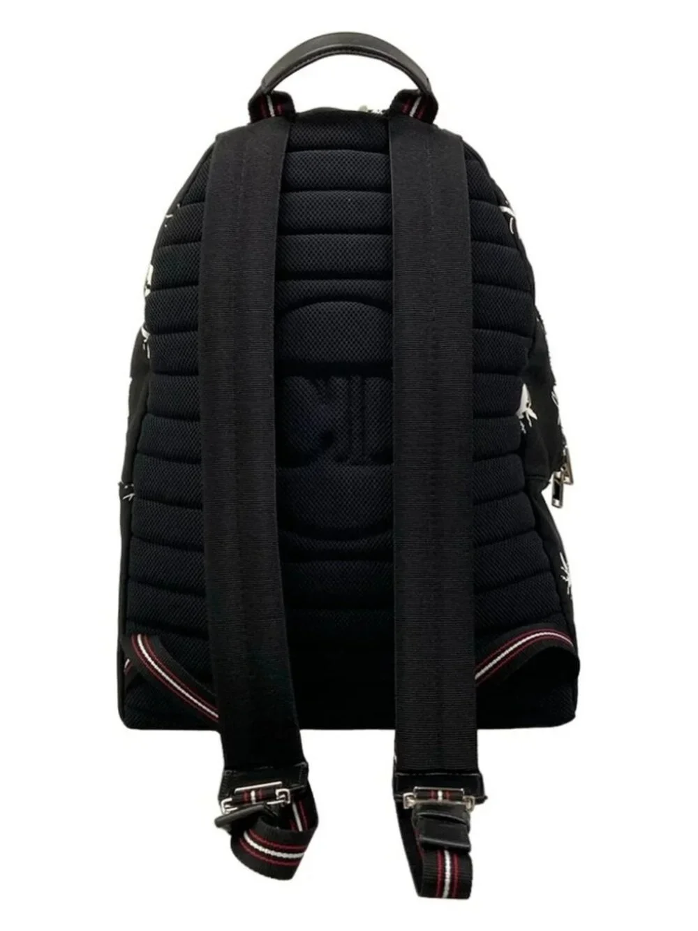 Dior HOMME 1PEBA064 Black White Red Nylon Leather Backpack